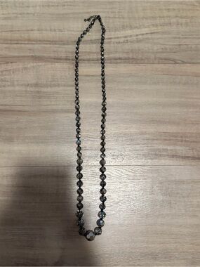 Classic Gray Faceted Bead Necklace
